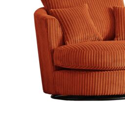 Furnishings For Less UK Luxor Jumbo Cord Fabric Single Seater 360 Degree Swivel Chair Sofa Accessory in Orange - thumbnail 3