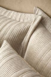 Pineapple Elephant 'Tamba Jersey Stripe' Oxford Pillowcase Pair in Natural - thumbnail 2