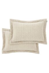 Pineapple Elephant 'Tamba Jersey Stripe' Oxford Pillowcase Pair in Natural - thumbnail 3