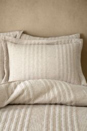 Pineapple Elephant 'Tamba Jersey Stripe' Oxford Pillowcase Pair in Natural