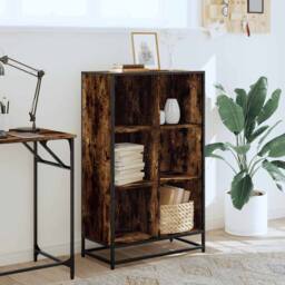 Berkfield Home Modern Book Cabinet Smoked Oak 65.5x33x107.5 cm Engineered Wood in Brown - thumbnail 1