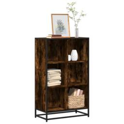 Berkfield Home Modern Book Cabinet Smoked Oak 65.5x33x107.5 cm Engineered Wood in Brown - thumbnail 2