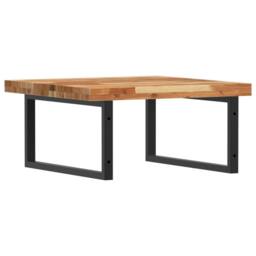 Berkfield Home Elegant Basin Shelf Wall Mounted Steel & Solid Wood Acacia in Brown - thumbnail 6