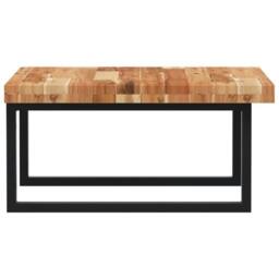 Berkfield Home Elegant Basin Shelf Wall Mounted Steel & Solid Wood Acacia in Brown - thumbnail 5