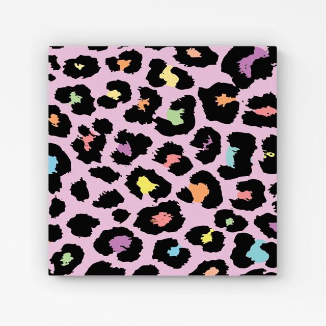 Warren Reed - Designer Pink Leopard Print Canvas - Size: w40 inch x h40 inch - image 1