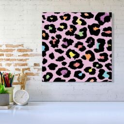 Warren Reed - Designer Pink Leopard Print Canvas - Size: w40 inch x h40 inch - thumbnail 2