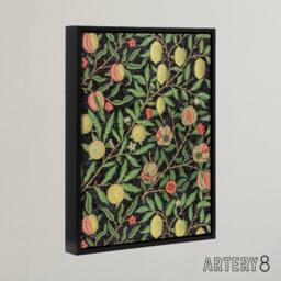 "Artery8 Pomegranate & Citrus Pattern Framed Canvas Wall Art Print Morris in Green - Size: W12"" x H16""" - thumbnail 2