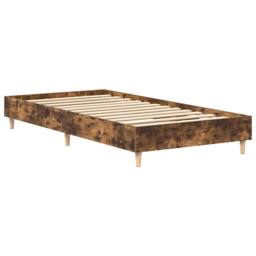 Berkfield Home Durable Bed Frame No Mattress Smoked Oak 100x200 cm Engineered Wood in Brown - thumbnail 7
