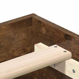 Berkfield Home Durable Bed Frame No Mattress Smoked Oak 100x200 cm Engineered Wood in Brown - thumbnail 8