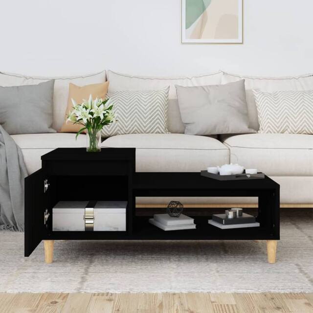 Berkfield Home Decorative Coffee Table Black 100x50x45 cm Engineered Wood - Size: 100 x 50 x 45 cm - image 1