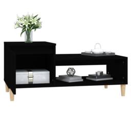 Berkfield Home Decorative Coffee Table Black 100x50x45 cm Engineered Wood - Size: 100 x 50 x 45 cm - thumbnail 4