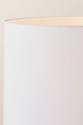 ValueLights Morrigan Natural Wood Tripod Floor Lamp with Fabric Drum Lamp Shade in White - thumbnail 4