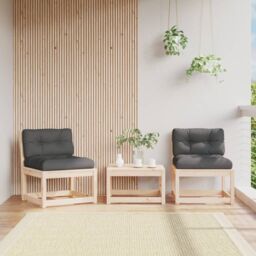 Berkfield Home Garden Sofas with Cushions 2pcs Solid Wood Pine in Brown - thumbnail 1