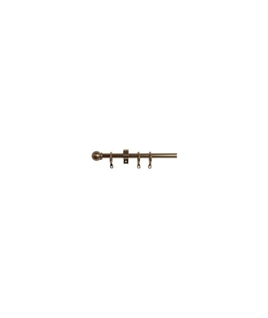 New Edge Blinds 10 - 13mm Metal Ball Curtain Pole Set - Antique Brass in Bronze - Size: 100 cm - 150 cm - image 1