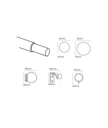New Edge Blinds 10 - 13mm Metal Ball Curtain Pole Set - Antique Brass in Bronze - Size: 100 cm - 150 cm - thumbnail 2