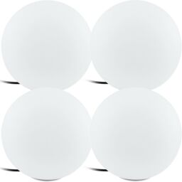 Loops 4 PACK IP65 Outdoor Garden Ball Light White Plastic 1x 40W E27 300mm Globe