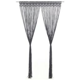Berkfield Home Macrame Curtain Anthracite 140x240 cm Cotton