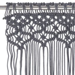 Berkfield Home Macrame Curtain Anthracite 140x240 cm Cotton - thumbnail 3