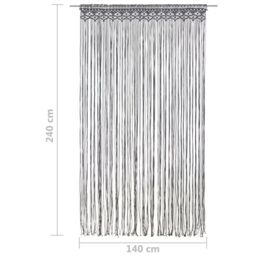 Berkfield Home Macrame Curtain Anthracite 140x240 cm Cotton - thumbnail 5