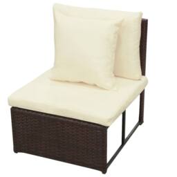 Berkfield Home Soft 8 Piece Garden Lounge Set with Cushions Poly Rattan Brown - thumbnail 4