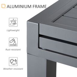 OUTSUNNY Extendable Garden Table 10 Seater for Lawn Balcony & Backyard in Dark Grey - thumbnail 5