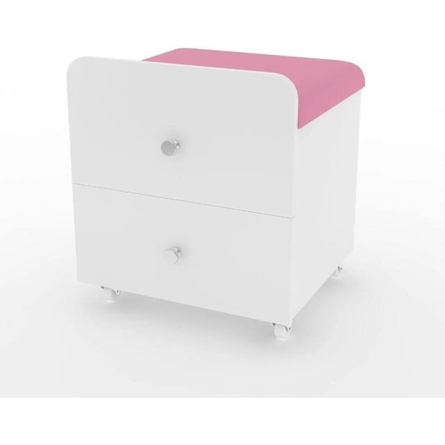KORVIXA Pink Vanity Stool with Storage Padded Seat - Size: 100 cm - image 1