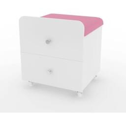 KORVIXA Pink Vanity Stool with Storage Padded Seat - Size: 100 cm - thumbnail 1