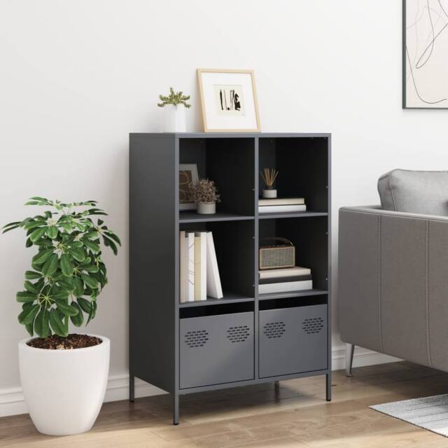 Berkfield Home Highboard¬†Anthracite 68x39x103.5 cm Steel in Dark Grey - image 1