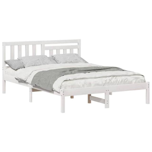 Berkfield Home Modern with Headboard White 120 x 190 cm Solid pine wood - image 1