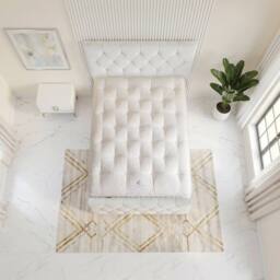 "Somnior Ziggy Velvet Divan Bed Mattress 4 Draw 54"" Headboard 22"" Footboard in White - Size: Double" - thumbnail 3