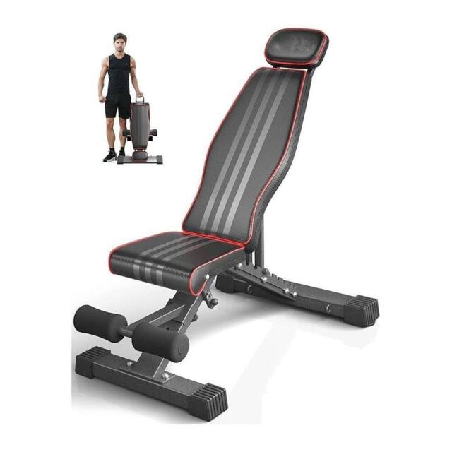NESTLUNE Weight Bench Adjustable Foldable Strength Training in Black - Size: 0-18 m - image 1