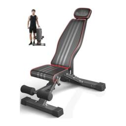 NESTLUNE Weight Bench Adjustable Foldable Strength Training in Black - Size: 0-18 m