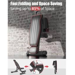 NESTLUNE Weight Bench Adjustable Foldable Strength Training in Black - Size: 0-18 m - thumbnail 3