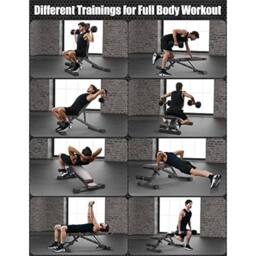 NESTLUNE Weight Bench Adjustable Foldable Strength Training in Black - Size: 0-18 m - thumbnail 4