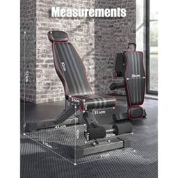 NESTLUNE Weight Bench Adjustable Foldable Strength Training in Black - Size: 0-18 m - thumbnail 2