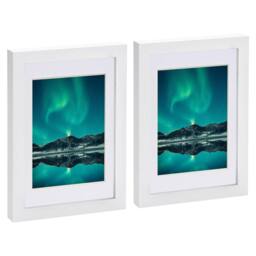 "Nicola Spring Photo Frames with 4"" x 6"" Mount - A5 (6"" x 8"") - White Mount - Pack of 2" - thumbnail 1