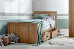Time4sleep Captain Oak Finish 3 Drawer Wooden Storage Bed in Light Oak - Size: Single - thumbnail 3