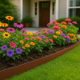 Harbour Housewares 40m Flexible Plastic Lawn Edging Path Grass Border with Plastic Pegs in Brown - thumbnail 4
