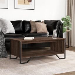 Berkfield Home Coffee Table Brown Oak 100x51x40 cm Engineered Wood - Size: 100 x 51 x 40 cm - thumbnail 3