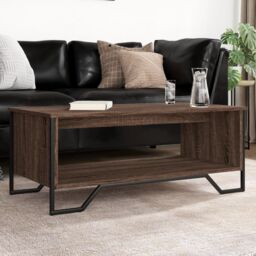 Berkfield Home Coffee Table Brown Oak 100x51x40 cm Engineered Wood - Size: 100 x 51 x 40 cm - thumbnail 1