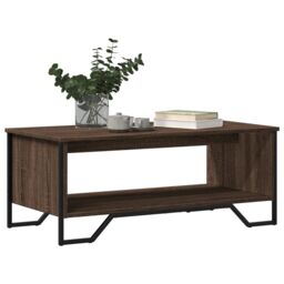 Berkfield Home Coffee Table Brown Oak 100x51x40 cm Engineered Wood - Size: 100 x 51 x 40 cm - thumbnail 4