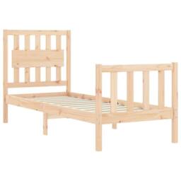 Berkfield Home Bed Frame with Headboard Small Single Solid Wood in Brown - thumbnail 5
