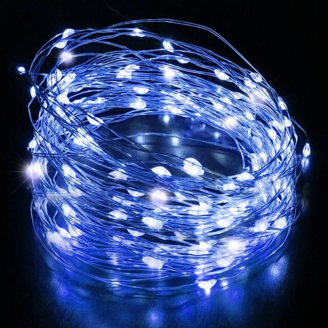 Desiretech LED Battery-Powered Fairy Lights Copper Wire String Lights 2Pack 50LED in Blue - image 1