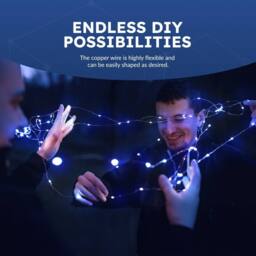 Desiretech LED Battery-Powered Fairy Lights Copper Wire String Lights 2Pack 50LED in Blue - thumbnail 5