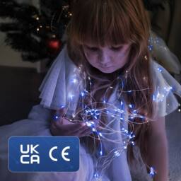 Desiretech LED Battery-Powered Fairy Lights Copper Wire String Lights 2Pack 50LED in Blue - thumbnail 8