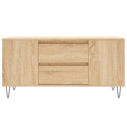 Berkfield Home Coffee Table Sonoma Oak 102x44.5x50 cm Engineered Wood in Light Tan - thumbnail 5