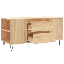 Berkfield Home Coffee Table Sonoma Oak 102x44.5x50 cm Engineered Wood in Light Tan - thumbnail 6