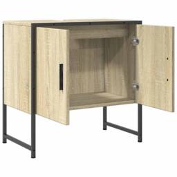 Berkfield Home Sturdy Bathroom Sink Cabinet Sonoma Oak 60x33x60 cm Engineered Wood in Light Tan - Size: 60 x 33 x 60 cm - thumbnail 6