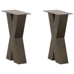Berkfield Home Coffee Table Legs X-Shaped 2 pcs Natural Steel 28x(42-43) cm Steel in Brown - thumbnail 1