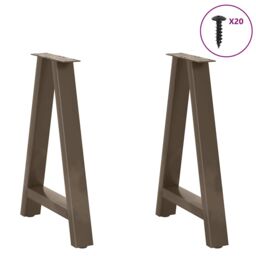 Berkfield Home Coffee Table Legs A-Shaped 2 pcs 50x(72-73) cm Steel in Black - thumbnail 3